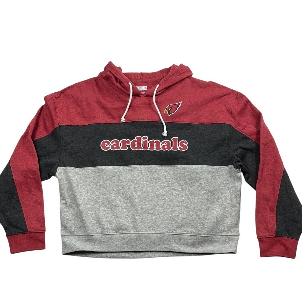 NFL Team Apparel Arizona Cardinals Hooded Sweatshirt Womens Size 2XL Grey NWT‎